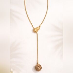 Kate Spade House Cat Lariate Gold Tone Adjustable Necklace Nwt And Dust Bag